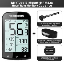 ROCKBROS Bike Computer Wireless GPS Speedometer Bluetooth/ANT Heart Rate Monitor