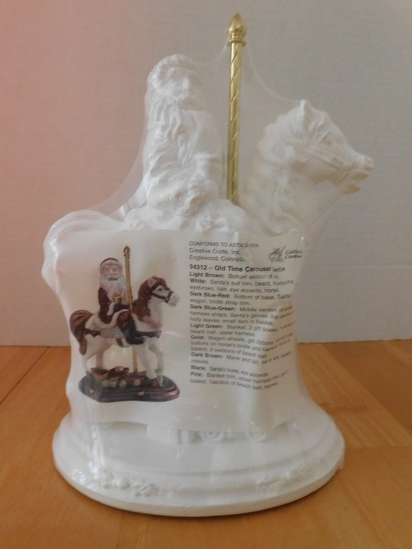 California Creations Christmas Santa's Carousel Ride Ready To Paint Ceramic New
