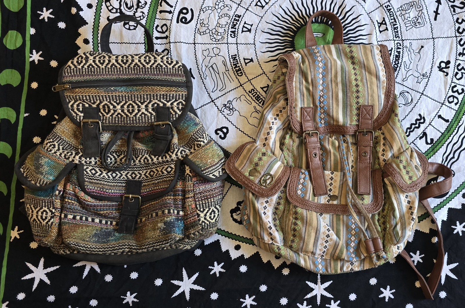 Bohemian Geometric Pattern Multicolor Backpack wi… - image 1