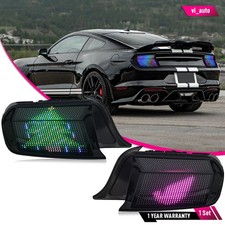 2PCS LED RGB Rainbow Tail Lights For Ford Mustang 2015-2023 Rear Lamp Sequential