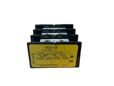 Buss 16204-3 Power Splice Block 3 Pole 175 A 600 V