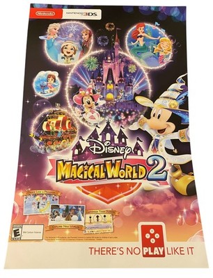Disney Magical World 2 Store Promo Poster Sign 17''×11'' Nintendo 3DS New
