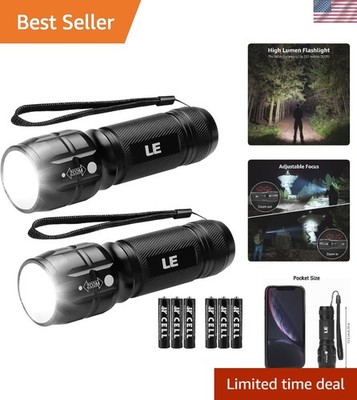 Powerful Zoomable LED Flashlights - Weatherproof & Portable, 2 for Adventures