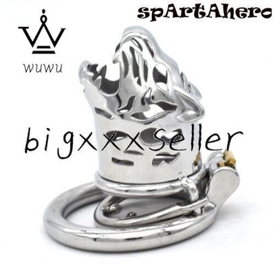 Men Long Metal Locking Belt Stainless Steel Male Chastity Device Tiger Cage