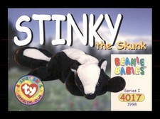 4017 Ty Beanie Baby Stinky The Skunk 129 1998 Series 1 Trading Card TCG CCG