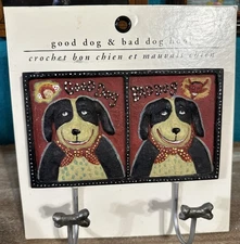 Good Dog Bad Dog Wall Hanger 2 Hooks New Pier 1 Imports