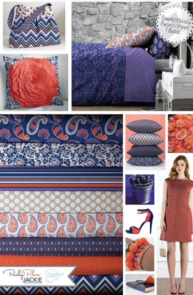 全新IP Paisley Please Jacqueline McFee Camelot面料脂肪四分之一套装(21) — 第 4/4 张图片