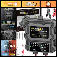 10a Waterproof 2-bank Marine Battery Charger For Agm Lithium Deep-cycle Batte 10a Waterproof 2-bank Marine Battery Charger For Agm Lithium Deep-cycle Batte