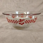 Vintage Pyrex 2.5L Red Cherries Cherry Gingham Checkered Glass Mixing Bowl 325