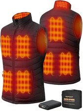 Heated Vest for Men with 7.4V 16000mAh Battery Pack Included, 8 Medium Black
