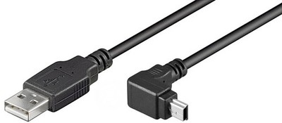 Ladekabel Datenkabel USB Kabel 2.0 USB Mini B Stecker 5 pol 90° gewinkelt