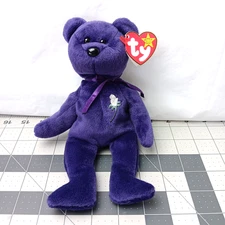 Ty Beanie Babies Princess Diana Beanie Baby Purple White Rose 1997 Retired Plush