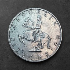 1966 🇦🇹 Austria 5 Schilling Silver Coin Lipizzaner Horse Rider Free Shipping!