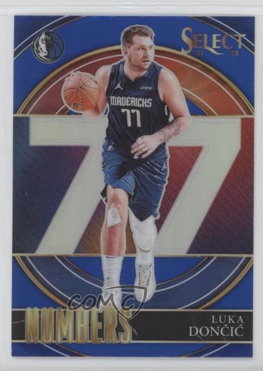 2021-22 Panini Select Select Numbers Blue Prizm Luka Doncic #7 18n7