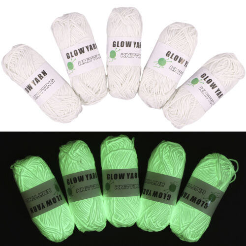 5 Rolls Glow in The Dark Yarn 58 Yard Luminous Yarn for Crocheting Soft guuTF - Picture 12 of 12