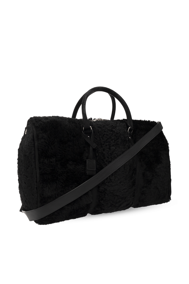 SAINT LAURENT Black Shearling Duffle Bag New & Authentic | eBay