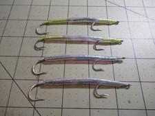 4 EZ-Body Hand tied Tandem Sand Eel Body Mylar Teaser Saltwater Striper Flies B