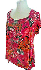 TUNIC TOP Orange/Multi colour Silky with sequin-SIZE XL-SALE-PRICE REDUCED