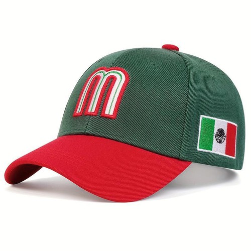 Berretti Unisex M Lettera Ricamo Baseball Mexico Squadra Baseball Fitted Regolabili - Foto 5 di 28