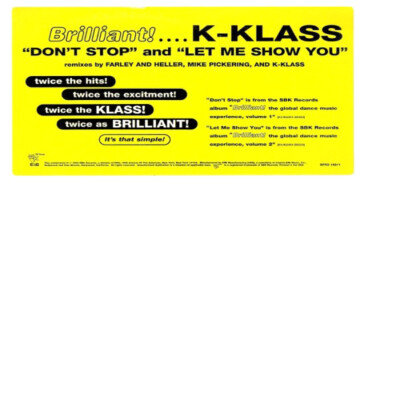 K-Klass - Don't Stop / Let Me Show You (12'', Promo) VG+ - 3340675659