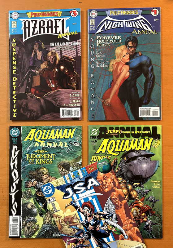 DC Annuals x 5, Azrael, Aquaman, Nightwing, JSA (DC 1997-2000) 5 x comics