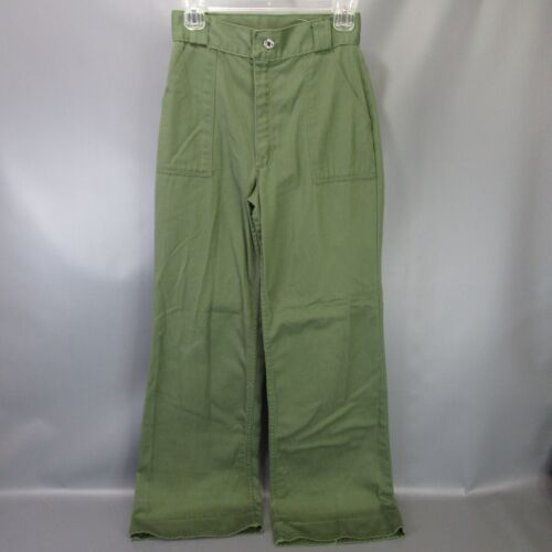 Vintage Wrangler Wide Leg Pants Women's Size 11/12 Misses Drab Fatigues 26x33