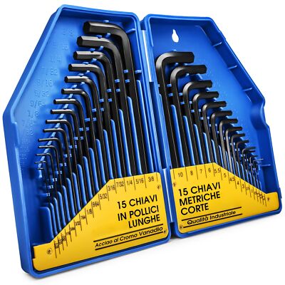 Set Chiavi Esagonali Set Di 8 Chiavi A Brugola Pieghevoli In Acciaio - Misure Metriche, Non Magnetiche, Di Alta Qualità, Pratica Custodia Brugola 8 Mm Prezzo - Foto 5