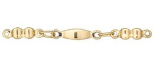 6 Gold Plated Brass 30mm Long Oval & Chain Extenders *