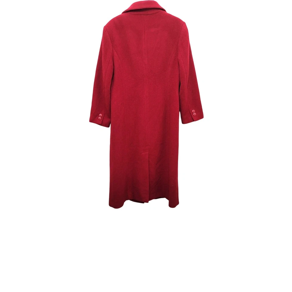 Abrigo largo rojo mezcla lana Chadwicks para mujer Foto 4 de 4
