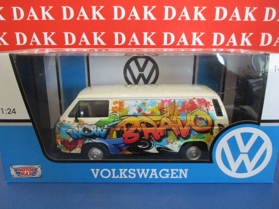 Die cast 1/24 Modellino Furgone Van Volkswagen T3 Transporter Wow Bravo MotorMax - Immagine 4 di 4