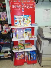 Espositore da terra VUOTO in legno per libri o quaderni o altro