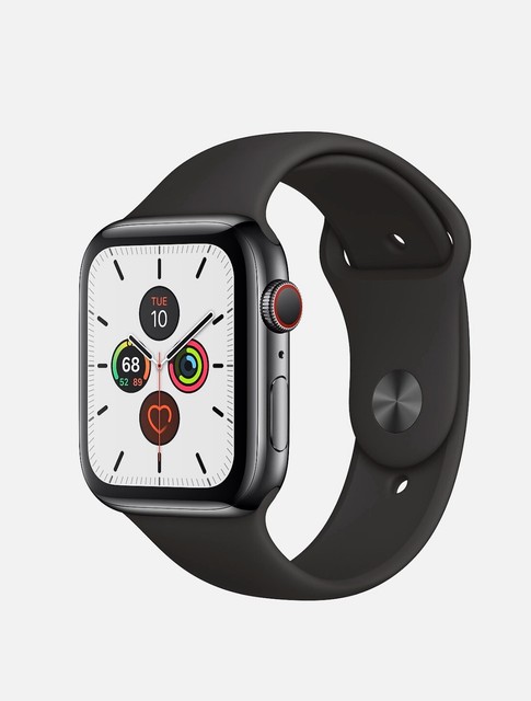 apple watch series 5 44mm space grey with black sport band