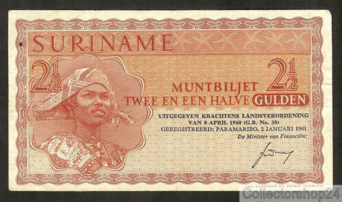 Suriname 2½ Gulden 1961 Zf Pn 117a Replacement - P8843 - Afbeelding 1 van 2