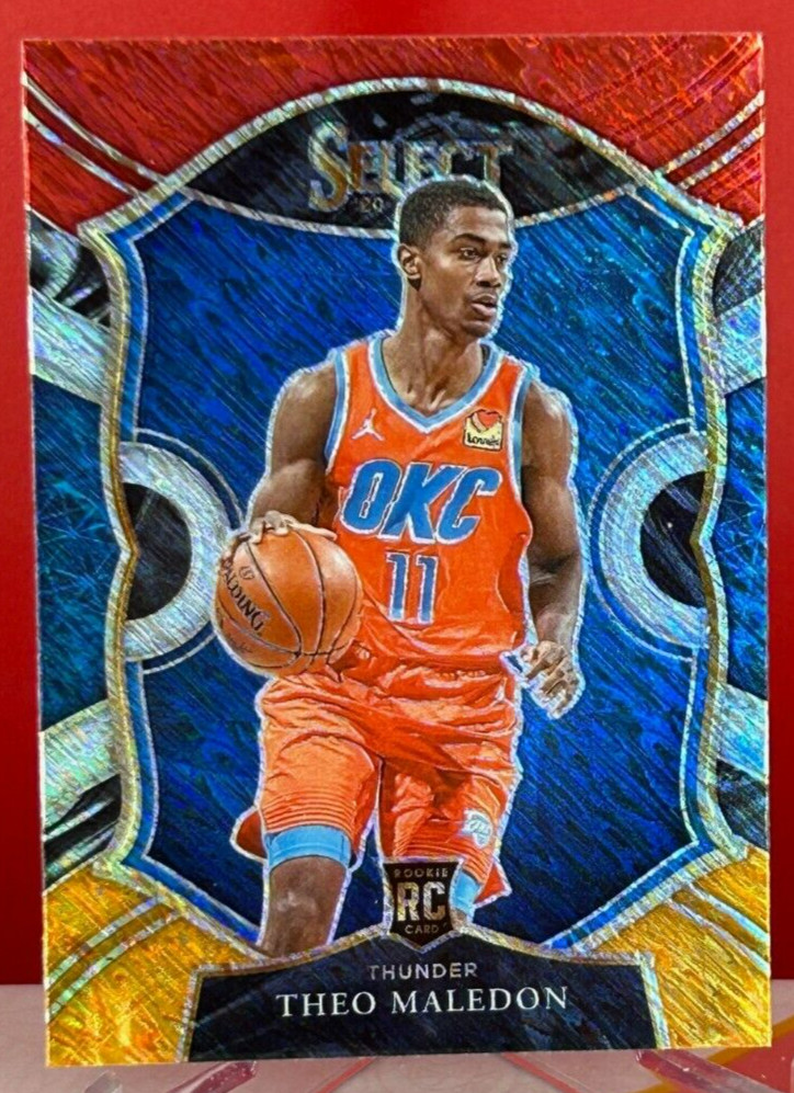 Theo Maledon Concourse Red/White/Orange Shimmer 2020-21 Panini Select Card # 94
