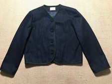 Vintage Pendleton Women's Sweater 14 Navy Blue Cardigan Green Trim Wool USA 1948