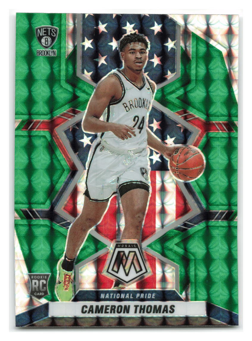 Cameron Thomas 2021-22 Panini Mosaic Green RC #255-NETS