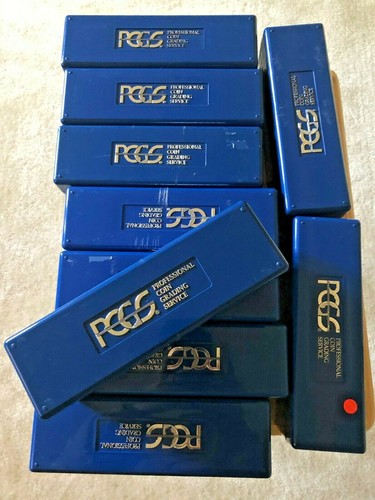 SET OF 12 BLUE PCGS EMPTY BOXES - SEND YOUR GENUINE OFFERS. HOPE WORKS FOR BOTH