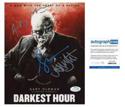 Gary Oldman, Joe Wright & Anthony McCarten ''Darkest Hour'' SIGNED 8x10 Photo ACOA