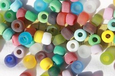 9 x 6mm Crow Roller Glass Beads Mixed Matte Colors Jewelry, Crafts 100pcs