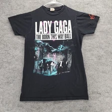 Lady Gaga Shirt Adult Small Born This Way Ball Short Sleeve Black