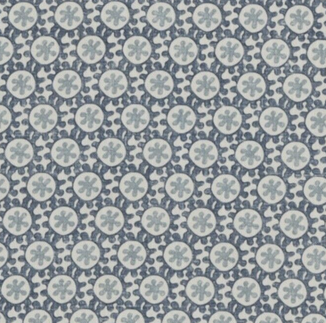 GP & J BAKER LIFESTYLE CURTAIN FABRIC DESIGN Oreto 6.7 METRE INDIGO COTTON BLEND