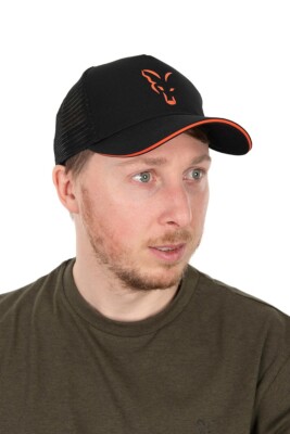 FOX Collection Black Orange Trucker Cap Carp Fishing Hat