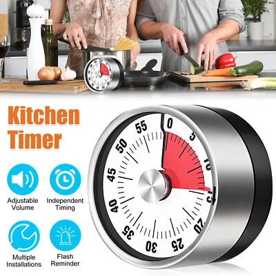60 Minutes Kitchen Timer Magnetic Visual Oven Mechanical Time Counter Alarm - image 1 of 4