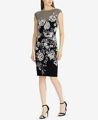 Lauren Ralph Lauren Women's Floral-Print Jersey Dress - Black Cream - Size 10