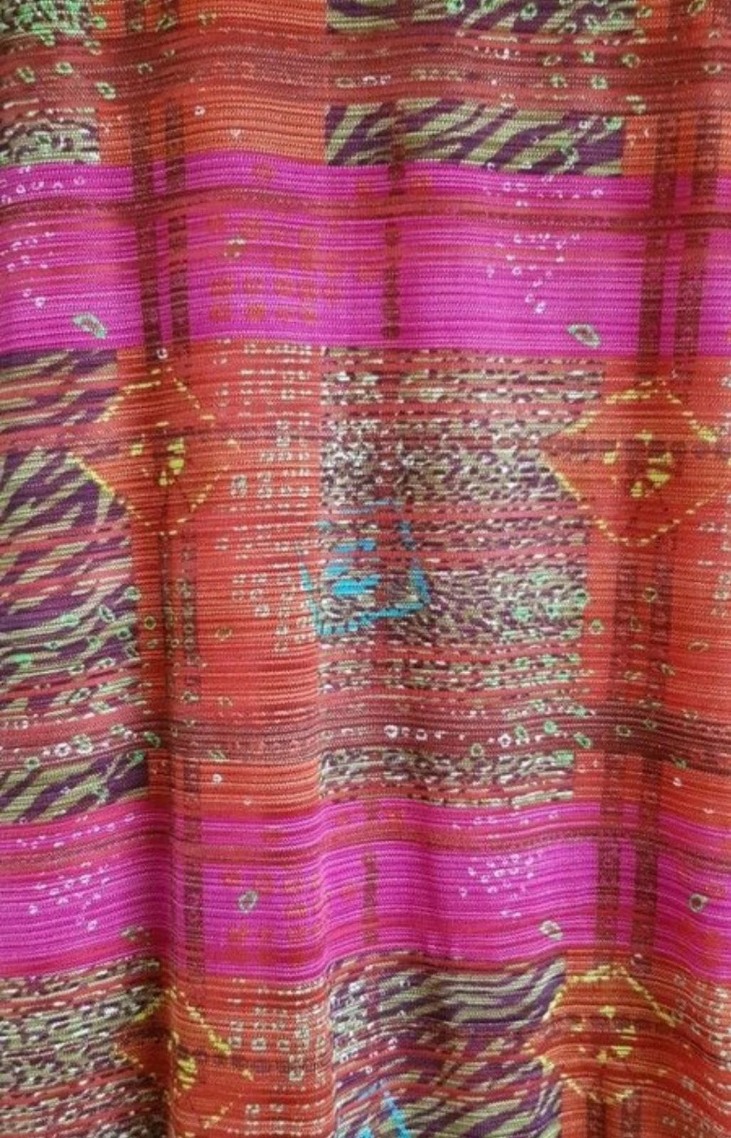 Maxi abito vintage lungo Kenzo rosa giungla con righe colorate stampa animalier L