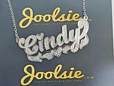 PERSONALIZED STERLING SILVER .925 SINGLE NAME PLATE CHAIN NECKLACE * FREE SHIP 