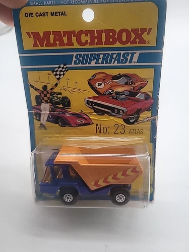 Matchbox Superfast Atlas Dump Truck - RARE - No. 23 - Vintage 1971 Blister