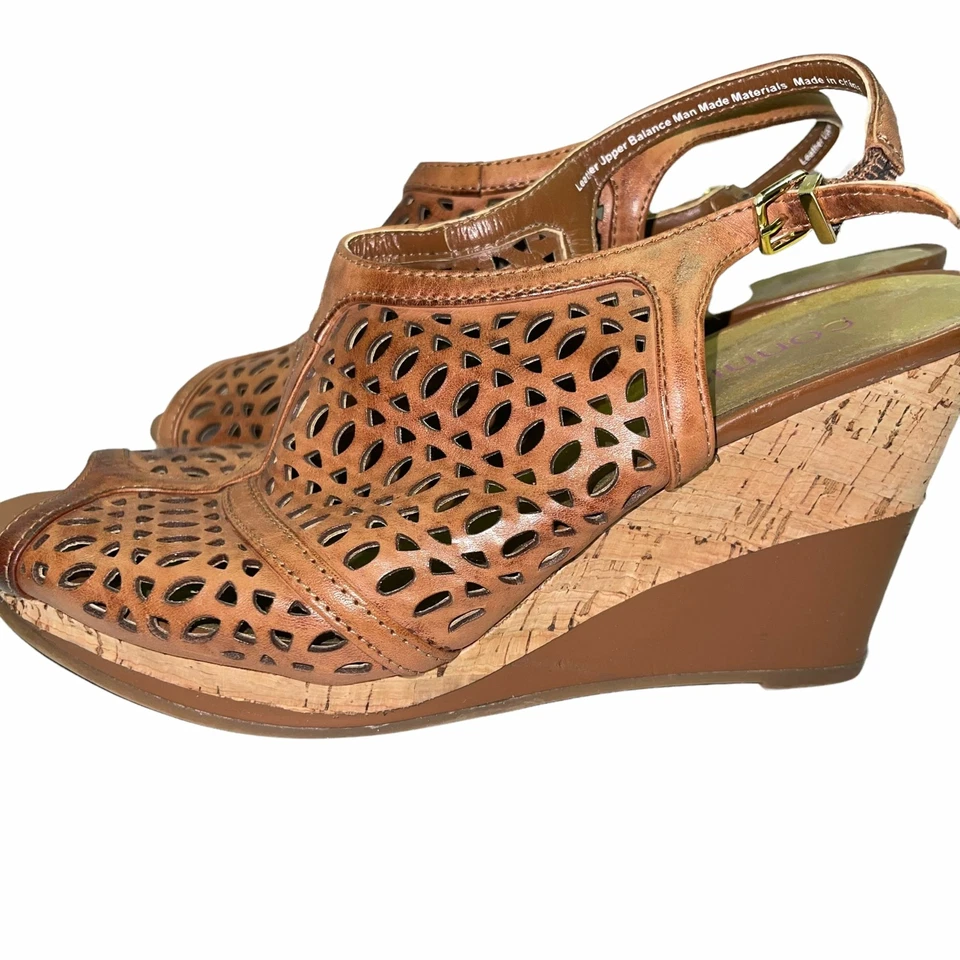 Sandalia para mujer Connie Nakita con cuña de corcho talla 9,5 marrón tostado Foto 3 de 4