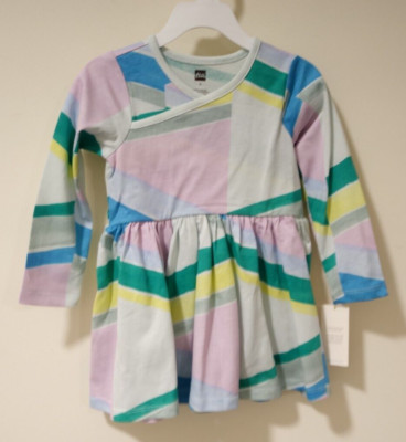 NWT Tea Collection Northern Lights Chevron Wrap Neck Dress Girl's Size 2