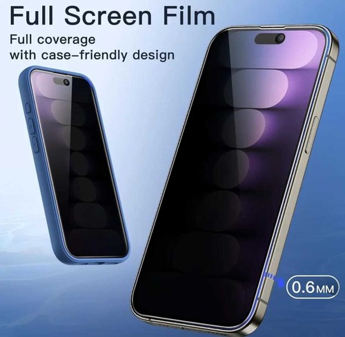Privacy Tempered Glass Screen Protector with Camera Lens For iPhone 16 15 14 11 - Picture 10 of 14